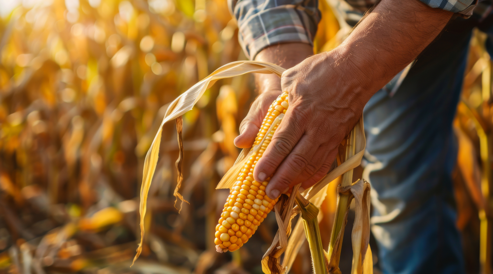man holding corn cob