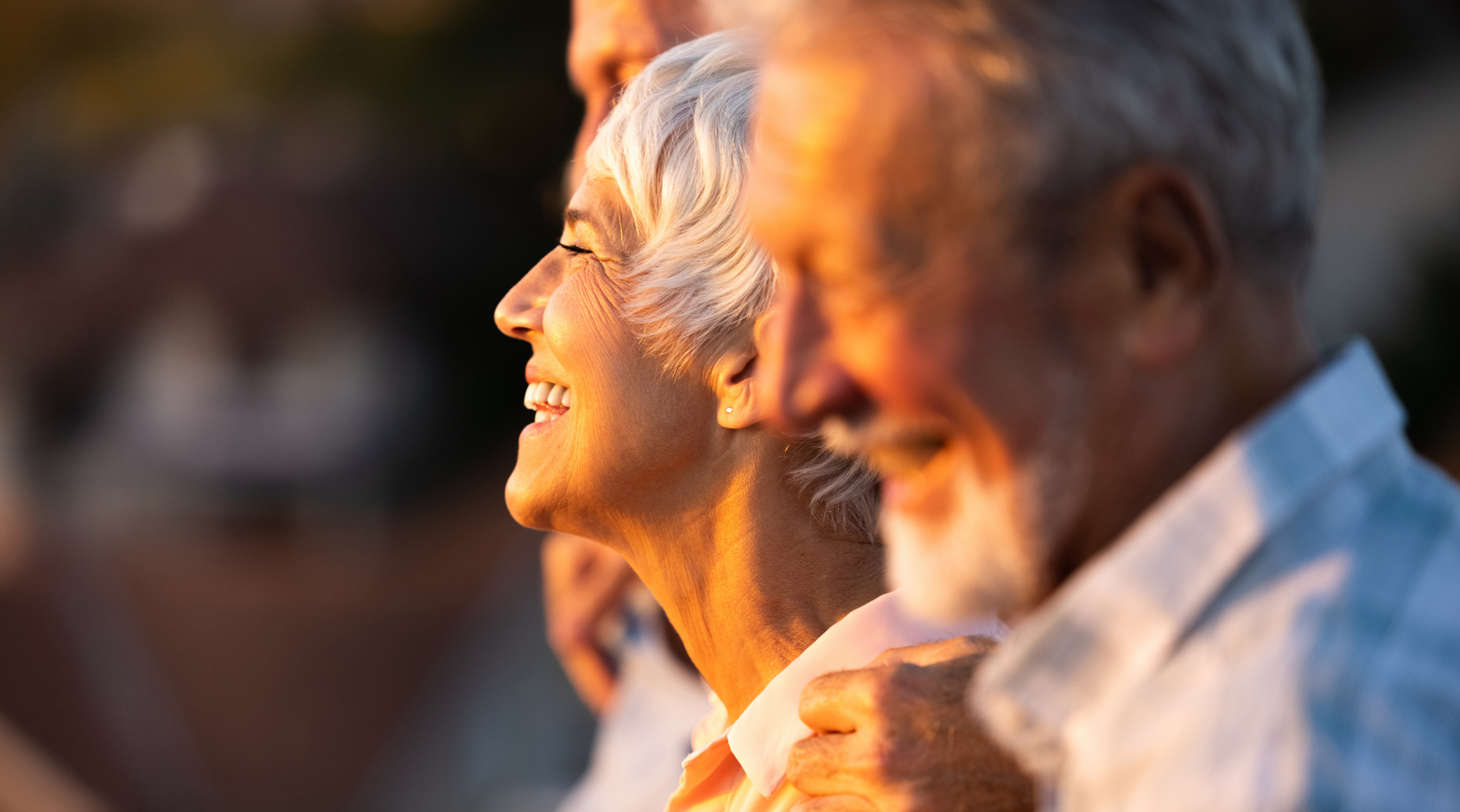 woman smiling in sunset