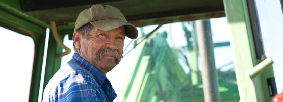 Farmer in a tractor
