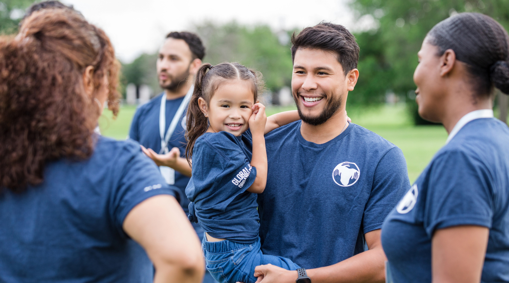 group of volunteers talking