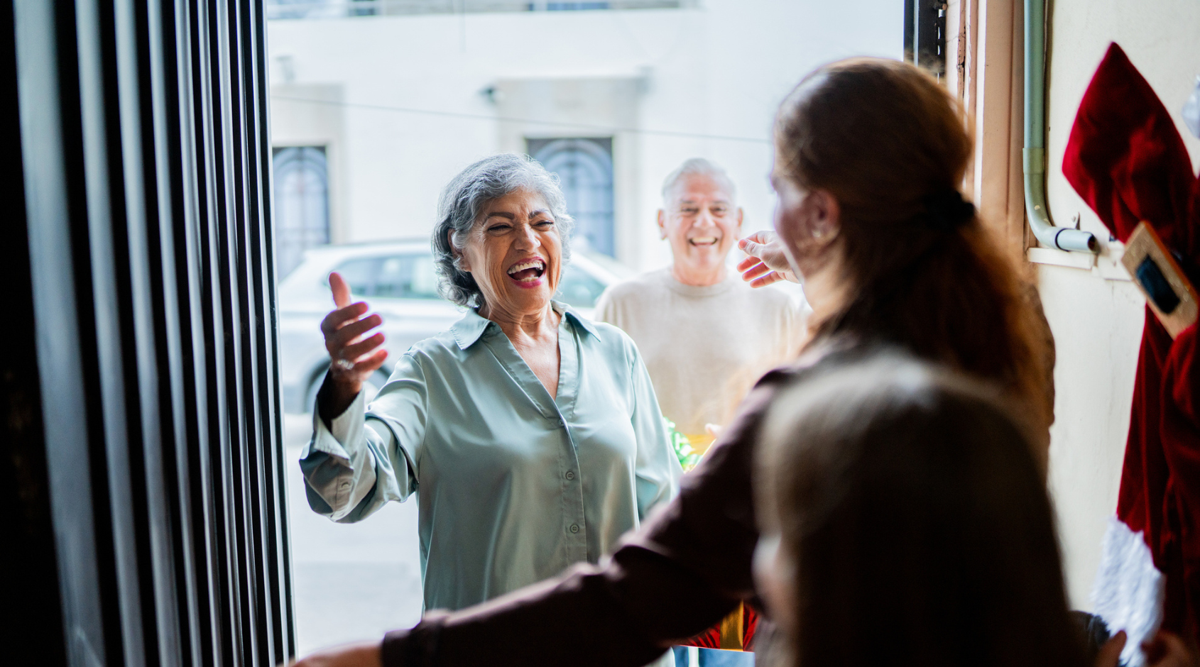 older couple entering building
