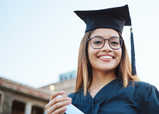 woman graduating